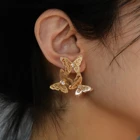 Pearl New Design Gold Plated Earring Butterfly Shape Diamond Pearl Stud Earrings For Girls