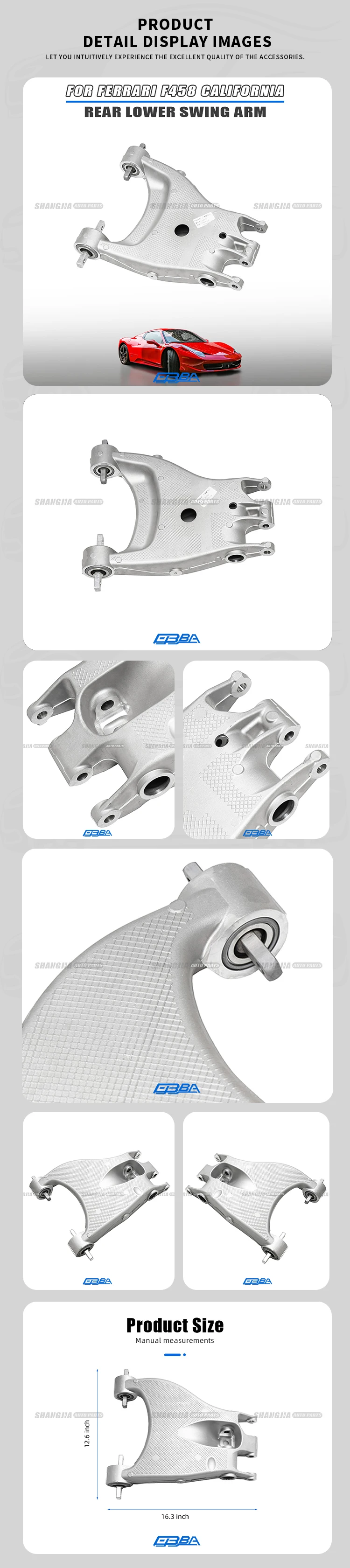 Car Accessories 245702 245703 Chassis Left Or Right Hand Suspension System Rear Lower Suspension Arm For Ferrari 458 Control Arm factory