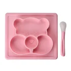 Gift Silicone Silicon Set Baby Wholesale Newly Bear 2021 BPA Free Weaning Meal Baby Gift Set Silicone Plate