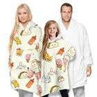 Oversized Blanket Hoodie Parent-child Warm Long Sleeve Nightgown Thickened Wearable Blanket Custom