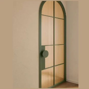 ALUFRONT Aluminum Alloy Swing Glass Door Tempered Glass Door Aluminum  Door With 3 Lite Double Pane Glass