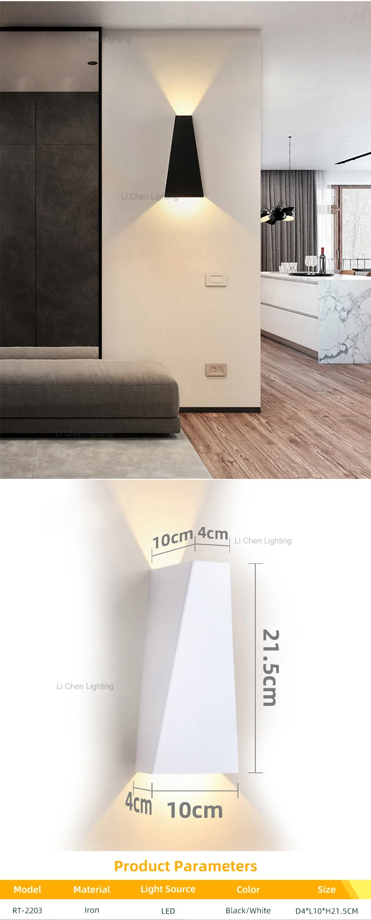 rt 2203 new product indoor decoration living room bedside staircase corridor modern led wall lamp-0