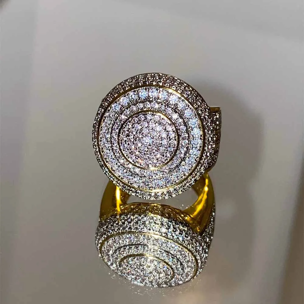 10kt Yellow Gold Brass Mens Round Diamond Wedding Engagement Ring