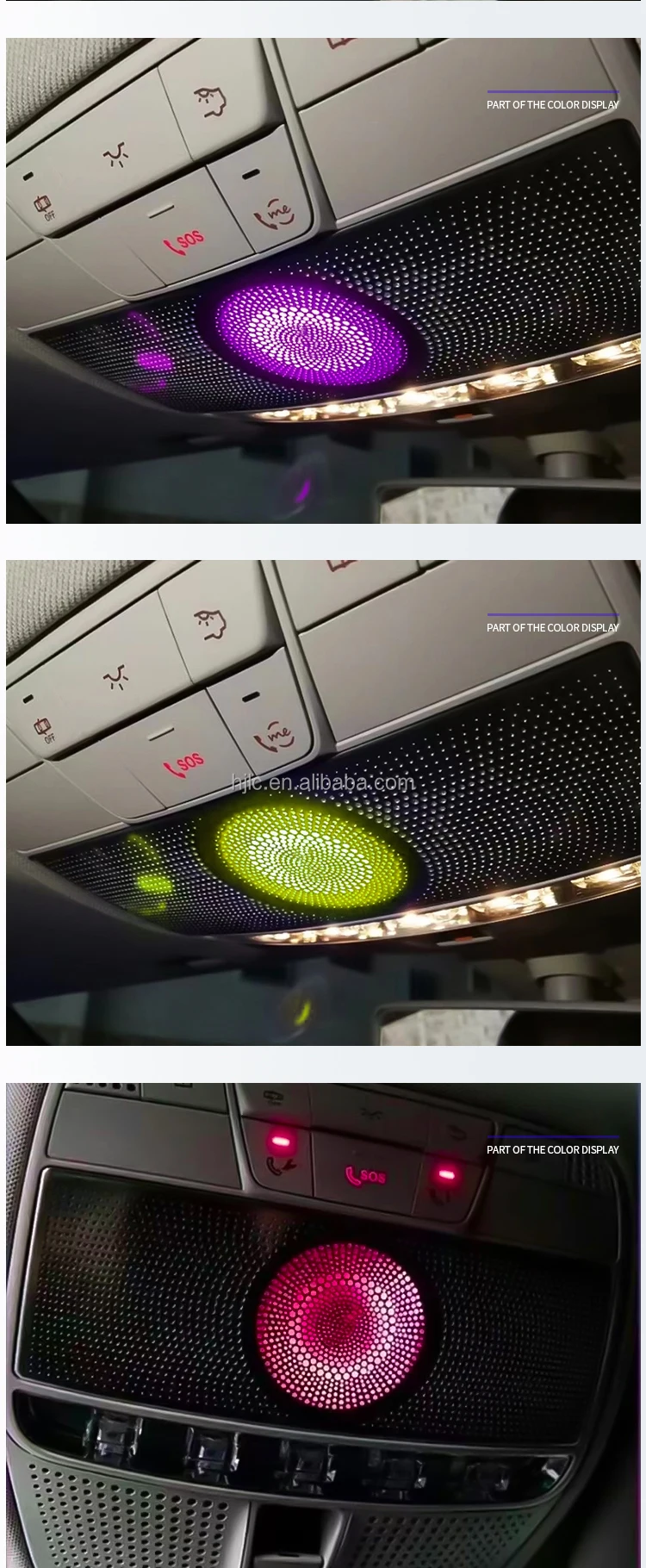 W205 3 Colors 64 Colors Ceiling Reading Light Roof Speaker for Mercedes-Benz C-class W205 GLC X253
