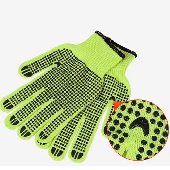 Anti-Skid Construction Nylon Double Side PVC Dotted Gloves