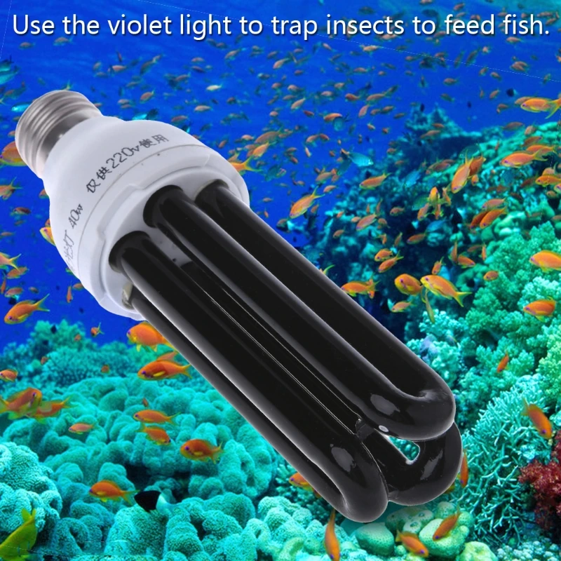 13W-40W UV Ultraviolet Black Light Bulbs E27 220V 12V Spiral BLB CFL Insect Fly Mosquito Killer Lure Lamp Fluorescent Detection