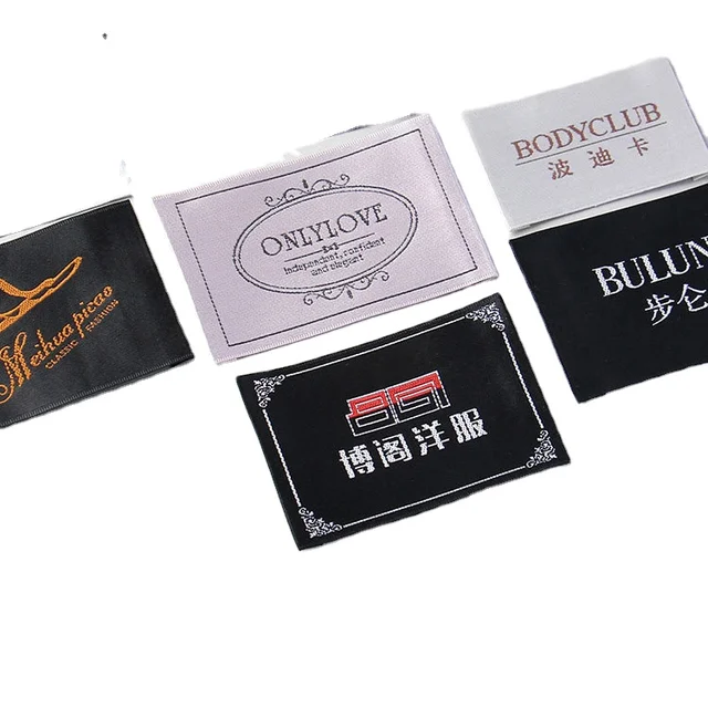 Wholesale Custom Polyester Garment Labels with End Fold Eco-Friendly Woven Brand Name Labels for Garment Accessories