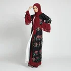 Embroidery Chiffon Sleeve Design New 2021 Muslim Clothes Hijab Abayas Turkey Std0981