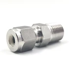 Union Stainless Steel 3000 Psi 6000 Psi Ferrule Silver Plated Nut Male Thread Connector Tube Union Tube Fitting