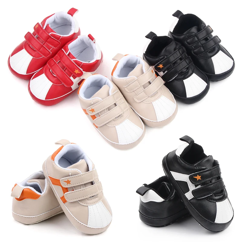 New casual color five-pointed star decoration baby shell head soft soled toddler shoes details