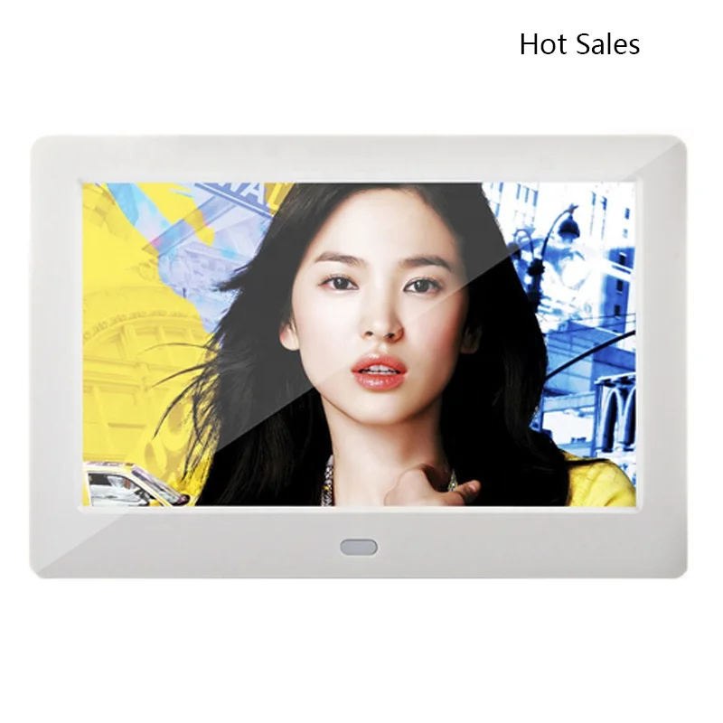 7 Inch Ultra-Narrow Border Digital Photo Frame Advertising Machine Product Display Music Video Playback Multifunctional Digital Screen 800 × 480 Resolution Black and White Photo Frame USB Interface