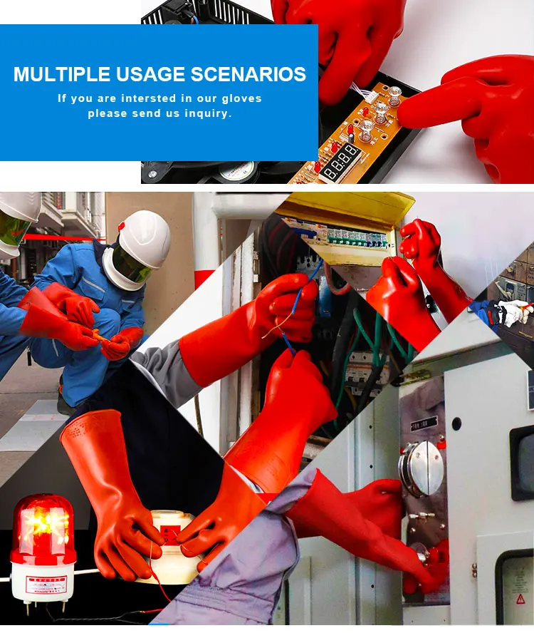 12kv Electrical Insulated Rubber Electrician High Voltage Safety