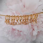 Earring Cz Brass Earring Jewelry Zodiac Gold Plated Cz Zircon Huggie Earring For Women 2021