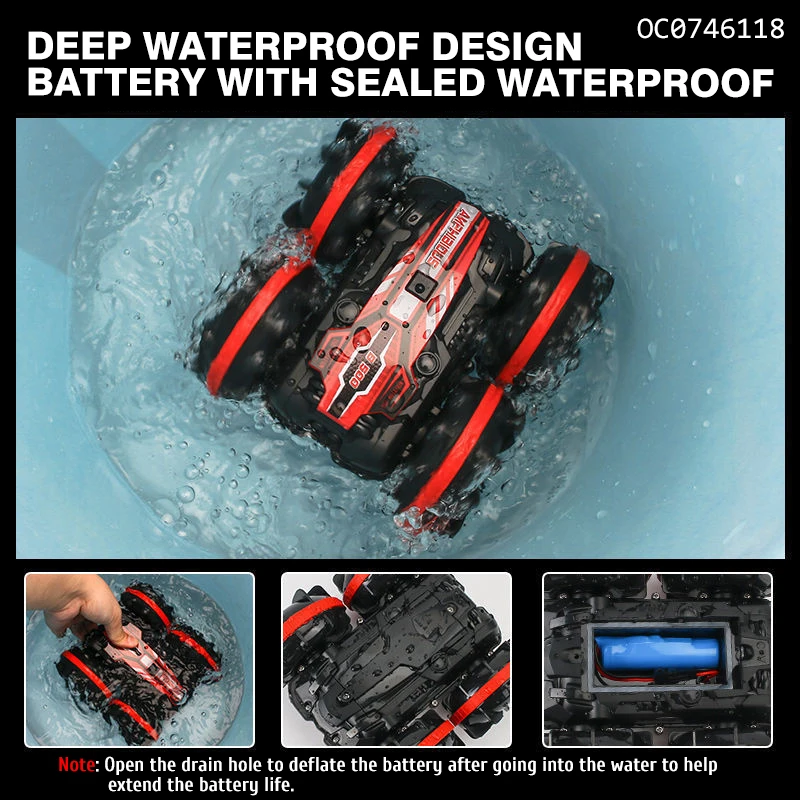Amphibious vehicle remote control rolling rc car stunt car with hand gesture