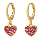 Red Heart Earrings Fashion Jewelry 2021 Colorful Zircon Red Green Heart Earrings Lovers Wedding Woman Jewelry