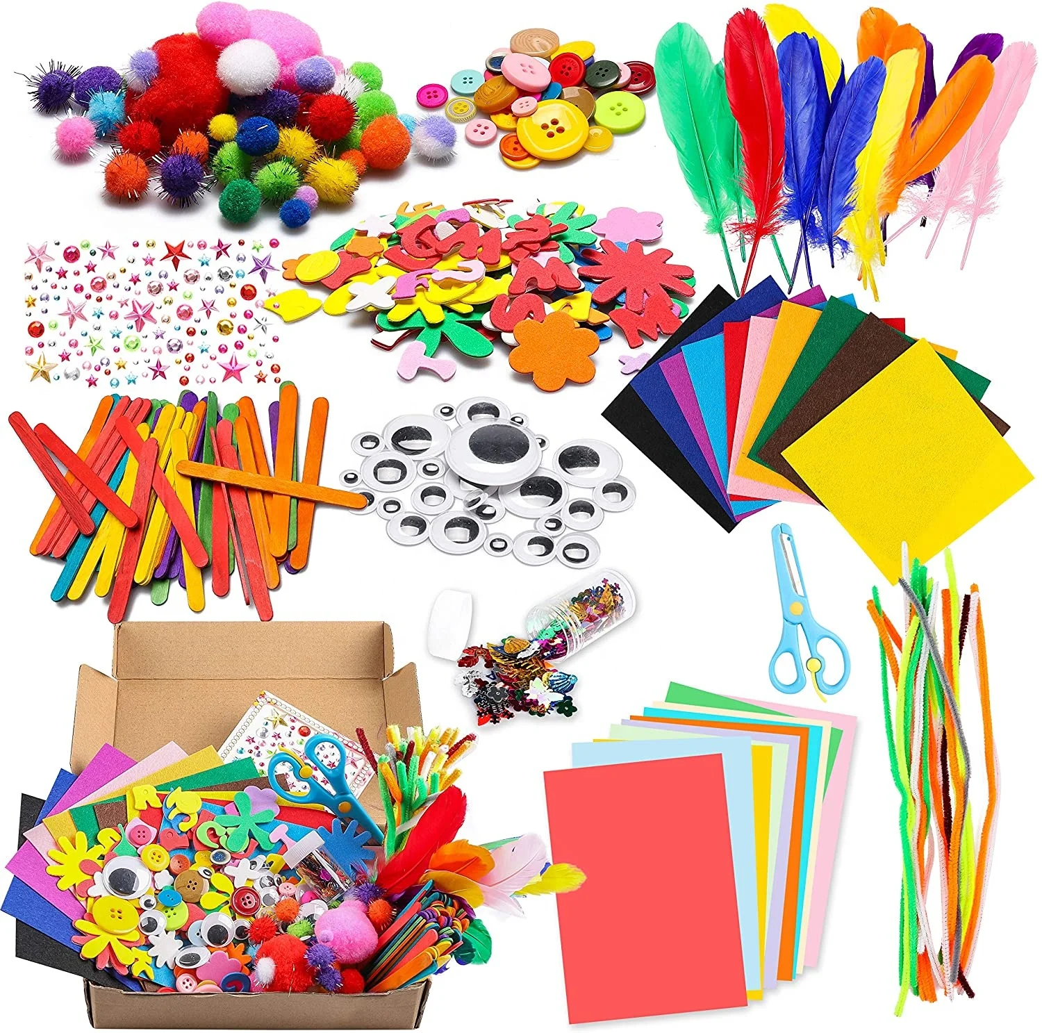 ART Craft Kit forniture per bambini PIPE CLEANERS CINIGLIA STELO Pompon 
