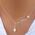Pearl Necklace Fashion Jewelry Pearl Necklace Leaf Short Necklace