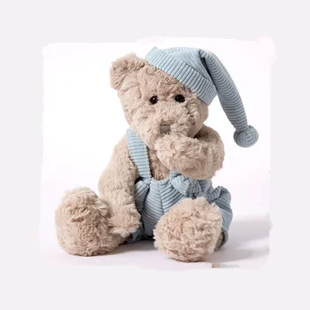 High Quality Soft Toy Customized Logo Stuffed Animal Sleeping Hat Bear