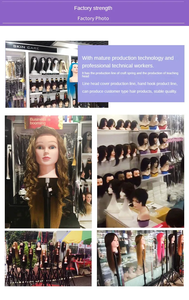 Virgin Human Hair Realistic Human Model Head With Hair Mannequin Head