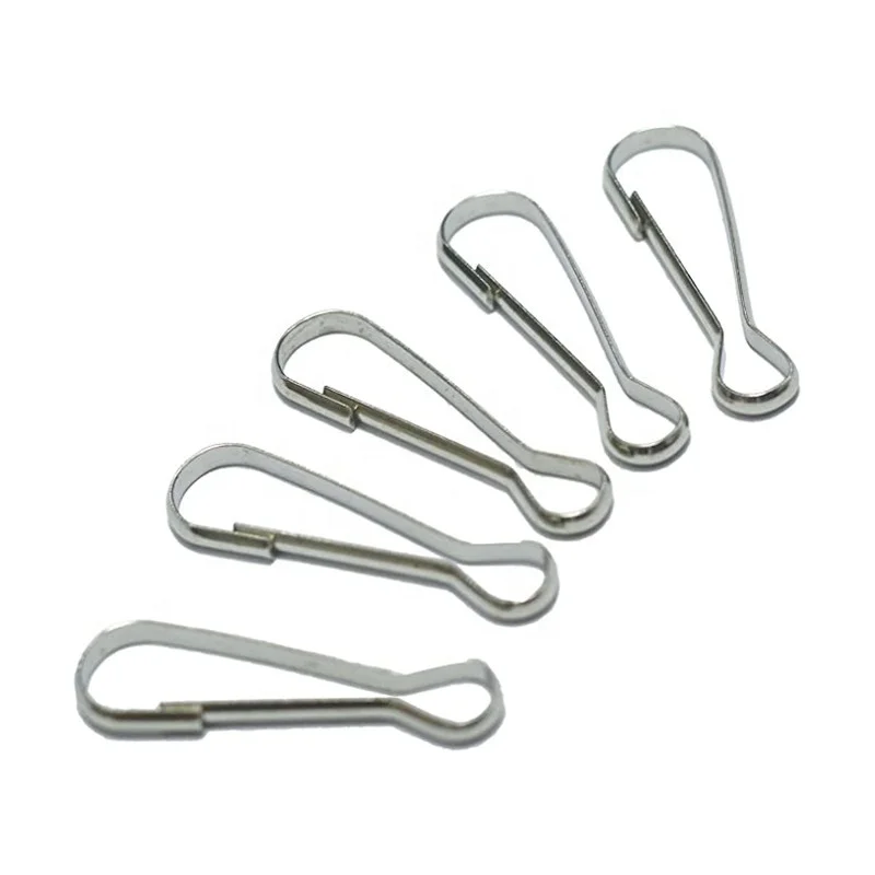 100 x 30mm Nickel Plated Steel Simplex Spring Clips Hooks Craft Camping Lanyards 