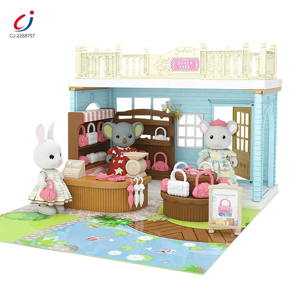 Chengji new arrival preschool pretend play miniature doll house toys shop diy assembly girl play house dollhouse toys set
