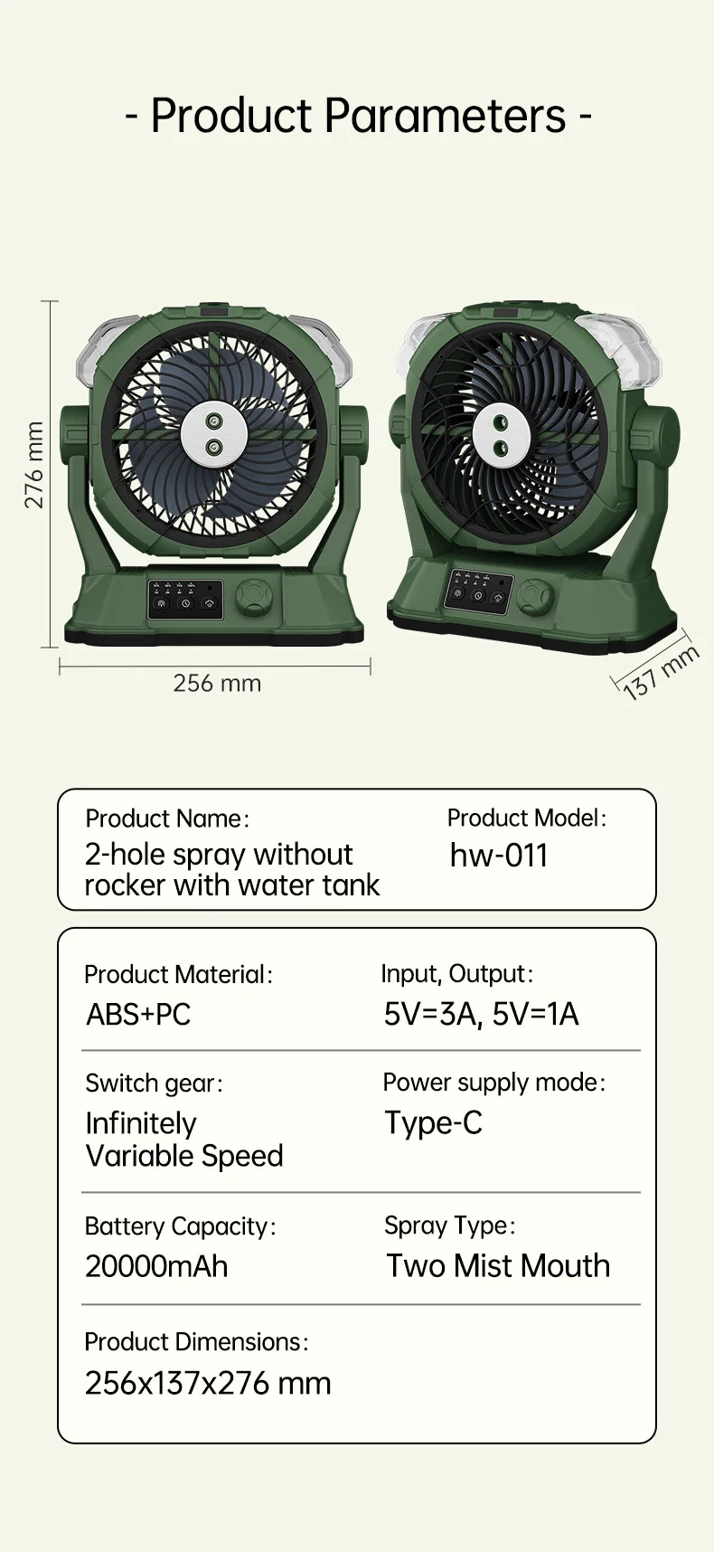 Rechargeable Fan, Portable, LED - detail 20