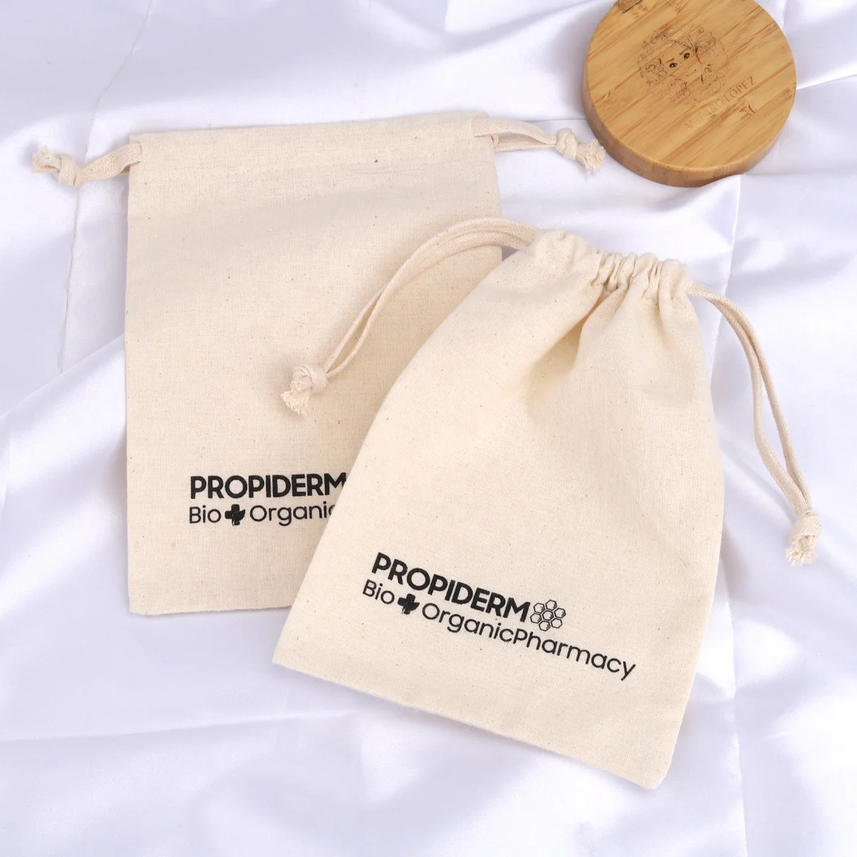 High Quality Natural Cotton Muslin Bag Customized Small Drawstring Cotton Dust Pouch For Soap Cosmetic Packaging