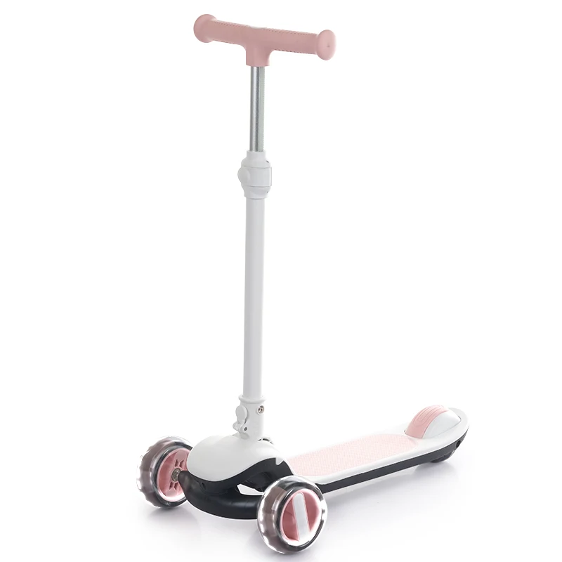 Multifuncion Foldable Scooter Kids 3 Wheels Light Up PU Foot Scooter Baby Kick Pedal Scooters For Children