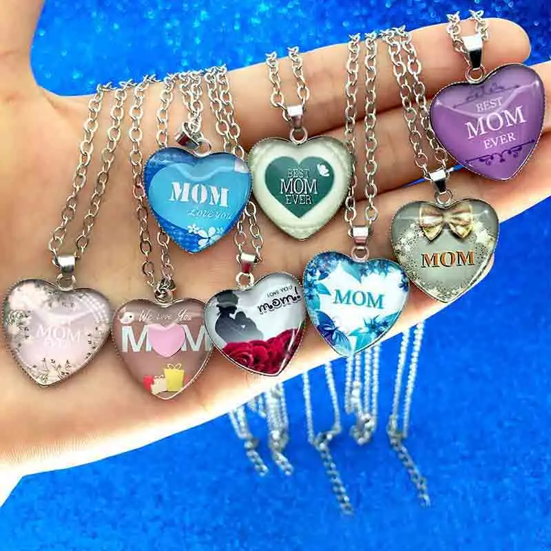 8 Style Love You Mom Necklace Charm 