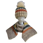 Scarf 2020 Popular Knitted Scarf Hat Winter Warm Set Knitted Warm Two-piece Set