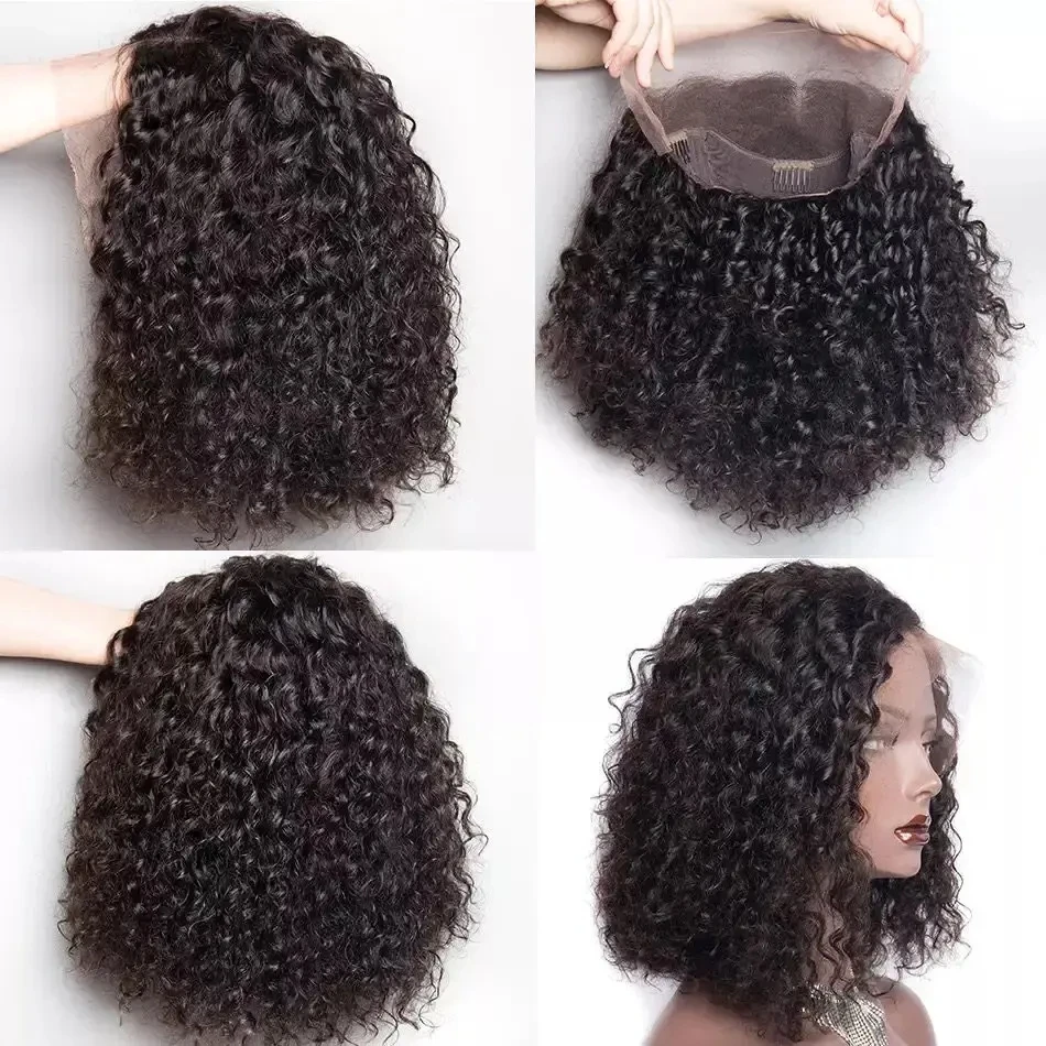 Wholesale Short Afro Kinky Curly Hair HD Lace Front Wigs 3C 4A 4B 4C Cheap Price Human Hair Short Bob Wig 100% Cambodian Hair