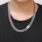 Diamond Necklace 18k Dropshipping 12mm Hip Hop Diamond Jewelry Necklace 18K Gold Curb Chain Men