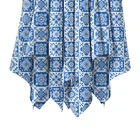 Spandex Satin Blue Rib Printed Spandex 100% Polyester Stretch Satin Print Fabric For Dress