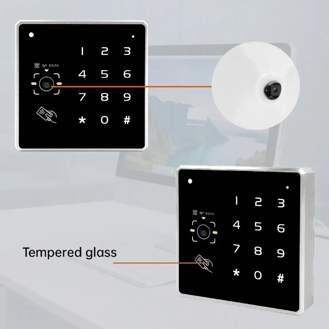 Metal Keypad QR Code Reader Password Access Control 2D Card Reader Wiegand26/34 Contactless Card Reader