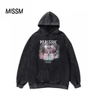 Hip Hoodie MISSM Men Hip Hop Hoodie Sweatshirt Man Print Streetwear Oversized Pullover Autumn Cotton Washed Hoodie