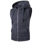 Vest For Men Men New Men's Hooded Zipper Pocket Sweater Vest Jacket Hooded Vest Waistcoats For Men