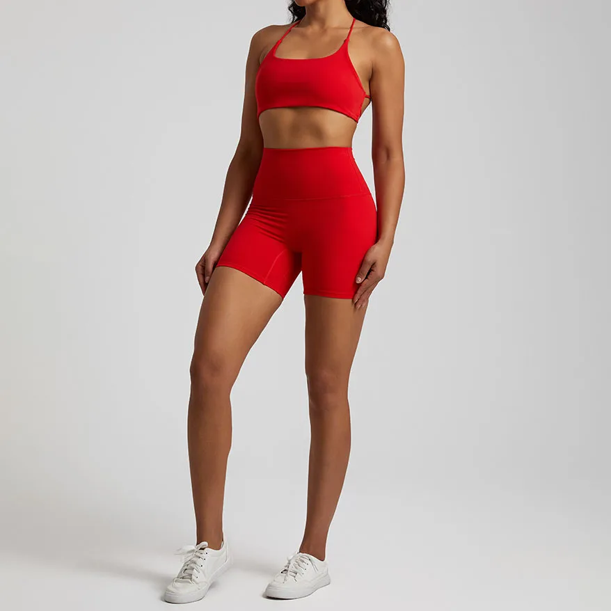 YIYI New Design Beauty Back High Support Bra Gym Fitness Sets Tummy Control Scrunch Back Yoga Shorts Yoga Fitness Sets