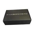 Gift Boxes Black Gift Box Matte Black Luxury Letters Printed Custom Logo Luxury Cardboard Packaging Gift Boxes