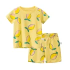 children's summer cartoon cotton short-sleeved suit t-shirt&shorts girls summer clothing set