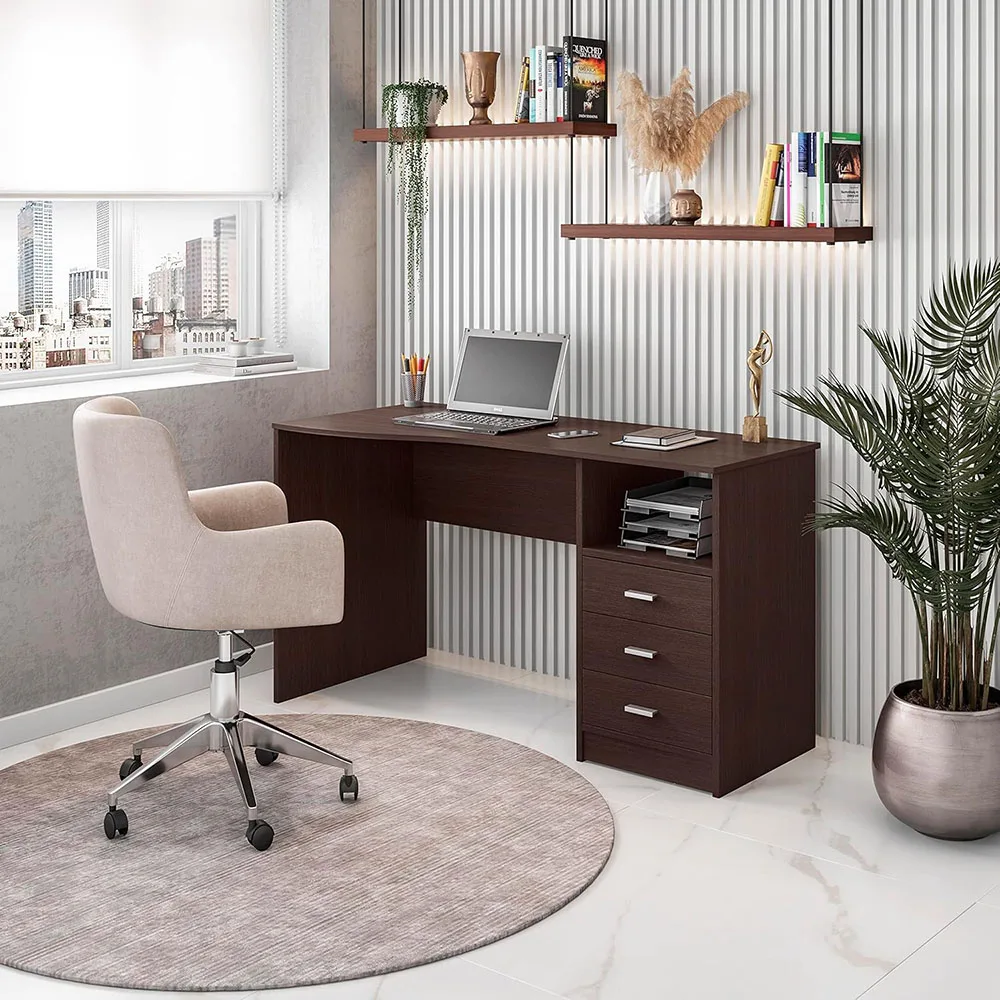 Modern 29.5\" x 23.6\" x 51.2\" Office Computer Desk with Multiple Wooden Drawers for Home Use manufacture