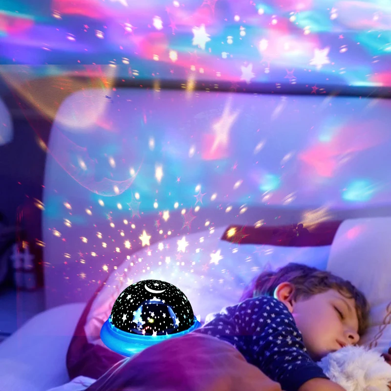Flicker Night Light Projector Rotating Starry Sky Colorful Starry Sky