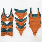 Beachwear China Manufacturer New Material Bikini Solid Color Swimwear Beachwear Bathing Suit For Girl