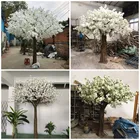 Cherry Plastic Artificial Cherry Blosson Trees Wedding Decoration White Color