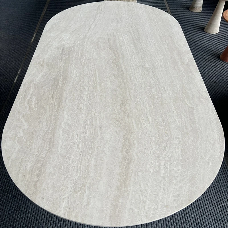 product luxury natural beige travertine modern coffee table stone handmade portable home travertine furniture-4