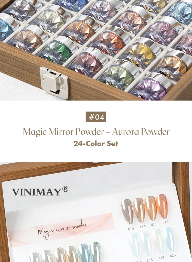 product vinimay 4 styles nail magic mirror powder aurora shiny effect easy to blend for gel polish acrylic nail art decoration-10