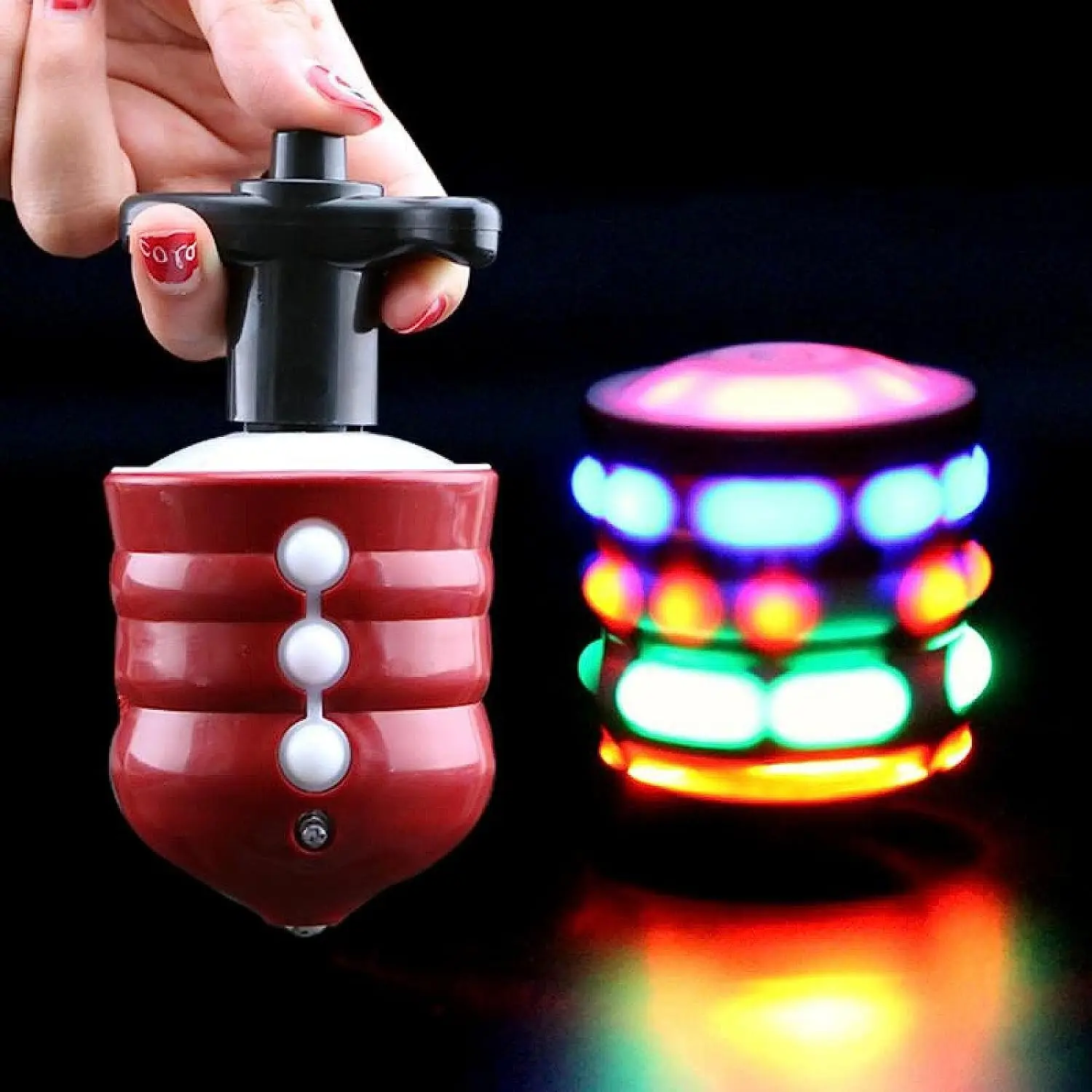 Party Gift Toy LED Luminous Rotary Top toys Spinning Tops Spin Toys LED Flashing Gyro Peg Tops Glow in The Dark Party Favors