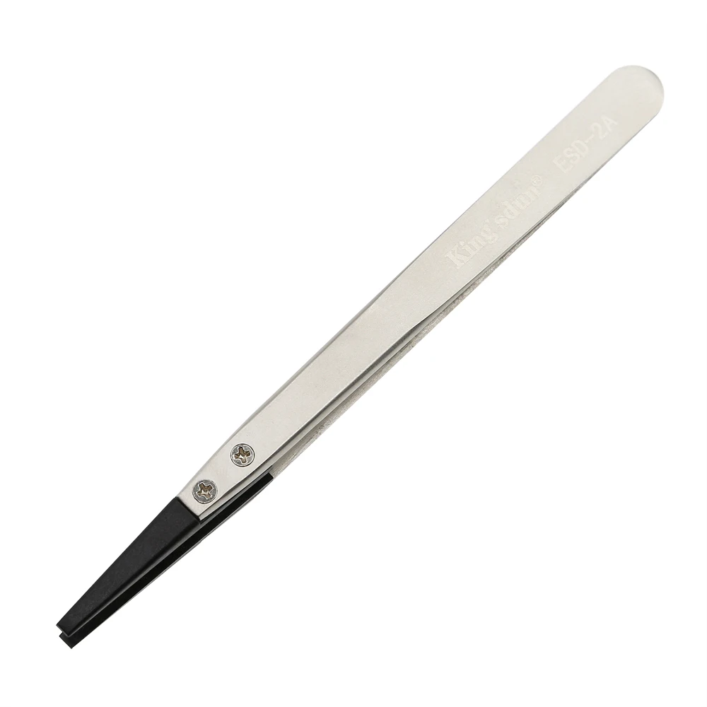 Details about   ESD-2A Precision Anti-Static Tweezers Flat Tweezers for Craft Jewelry 2 Pcs 