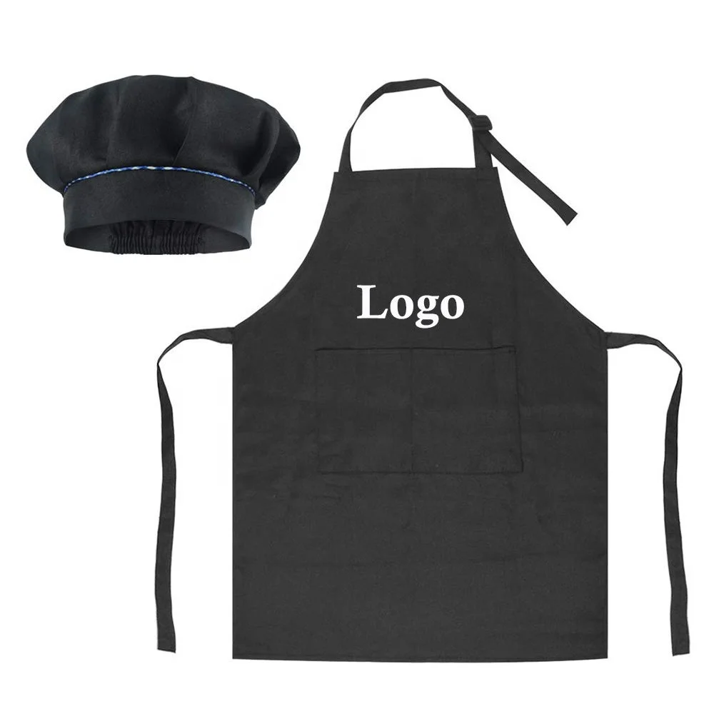 Customised Cooking Logo Waiter hat Apron Green Linen Women Custom Logo Cotton Aprons Customize Kitchen hat With Logo