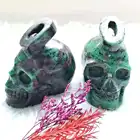 Gem Natural High Quality Vivid Gem Ruby In Zoisite Skulls With Letter Carved Gemstones For Decoration Gift