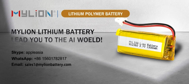 mylion 3.7v 1300mah 902360 lithium polymer battery